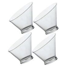 4Pcs Clear Salad Bowls Stackable Plastic Serving Bowls for Parties Snacks Vegetables and Home Use