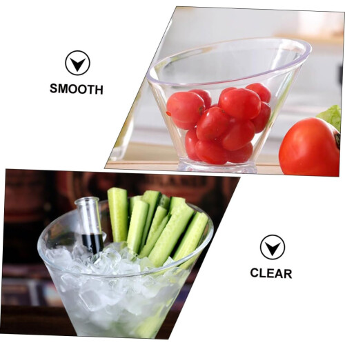 4Pcs Clear Salad Bowls Stackable Plastic Serving Bowls for Parties Snacks Vegetables and Home Use 2