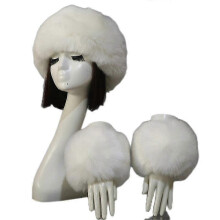 (COLOR 17) 2 Pcs Faux Fur Wrist Cuffs And 1 Headband Ear Warmer Costumes Winter Warm Accessories For Women