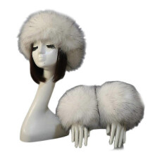 (COLOR 12) 2 Pcs Faux Fur Wrist Cuffs And 1 Headband Ear Warmer Costumes Winter Warm Accessories For Women