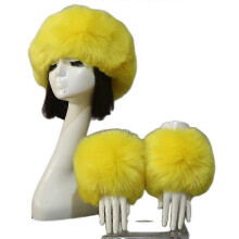 (COLOR 16) 2 Pcs Faux Fur Wrist Cuffs And 1 Headband Ear Warmer Costumes Winter Warm Accessories For Women