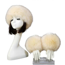 (COLOR 27) 2 Pcs Faux Fur Wrist Cuffs And 1 Headband Ear Warmer Costumes Winter Warm Accessories For Women