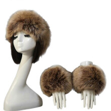 (COLOR 1) 2 Pcs Faux Fur Wrist Cuffs And 1 Headband Ear Warmer Costumes Winter Warm Accessories For Women
