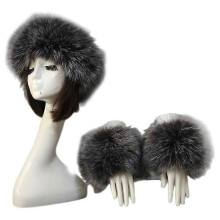 (COLOR 2) 2 Pcs Faux Fur Wrist Cuffs And 1 Headband Ear Warmer Costumes Winter Warm Accessories For Women