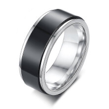 (6, CR-170M) Male Promise Spinner Ring Mens Stainless Steel 6mm Spinning Wedding Band Reliever Worry Jewelry Engagement Ring For Him