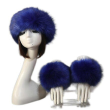(COLOR 7) 2 Pcs Faux Fur Wrist Cuffs And 1 Headband Ear Warmer Costumes Winter Warm Accessories For Women
