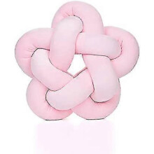 Baby Room Decoration Cushion, Knot Ball Pillow Round Woven Pillow Cushion Baby Nap Decoration(pink)