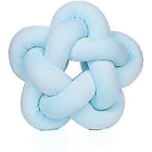 Baby Room Decoration Cushion,knot Ball Pillow Round Woven Pillow Cushion Baby Nap Decoration(blue)