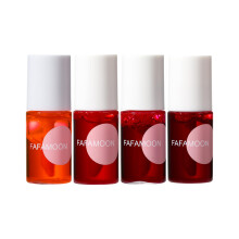 4 Colors Fruit Juice Lip Tint Set, Long Lasting NonSticky Liquid Lip Stain, MultiUse Lip and Cheek Makeup (01#Apple)