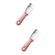 2pcs Stainless Steel Ice Scraper Shovel for Freezer and Refrigerator Thick Ice Removal Kitchen Bathroom Use Pink Easy Hang Storage