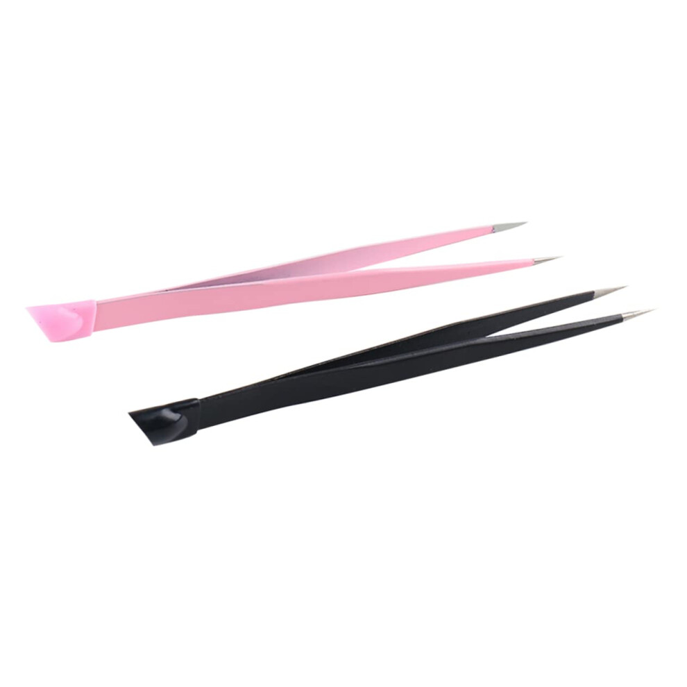 Manicure Kit with DualHead Eyelash Tweezers and Nail Art Sticker Pressing Tool for Travel