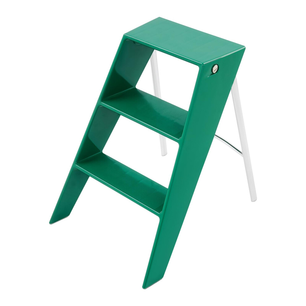 Folding Step Stool 3 Step Ladder With Storage Shelf, 220 Lbs Capacity, Spacesaving For Home Green 9113335441262
