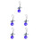 5Pcs Compact Blue Glass Evil Eye Charms Car Ornament Decor 8