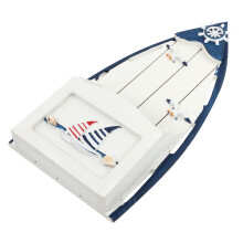 1Pc Chic Blue Wooden Storage Case Hangable Key and Pen Holder