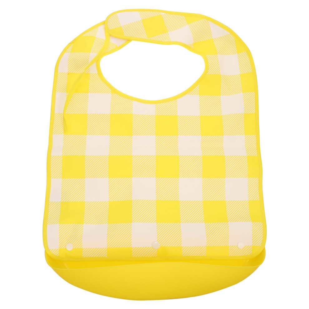 1Pc Elderly Bib Waterproof Eva Feeding Apron Saliva Holder Yellow Inoomp