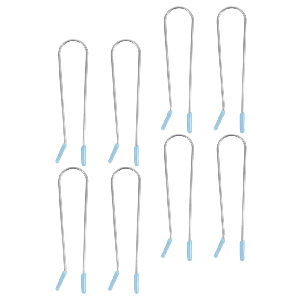 Inoomp 8Pcs Sky-Blue Hot Roller Clips 304 Stainless Steel Hair Curler Clamps