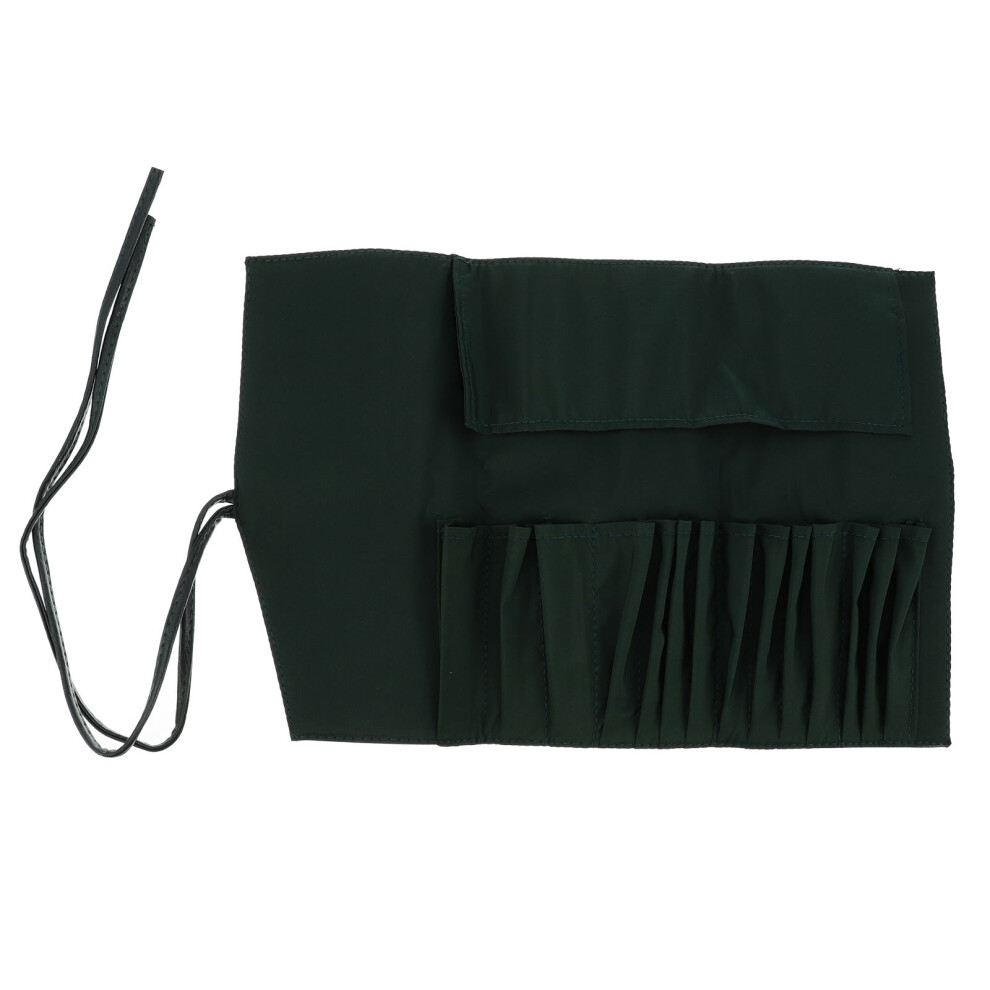 Inoomp Dark/Green 2Pcs Makeup Brush Bags Roll Organizer Large Capacity Pouch