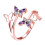 3Pcs 18K Rose Gold Elegant Open Ring With Crystal 1