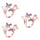 3Pcs 18K Rose Gold Elegant Open Ring With Crystal 5