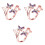 3Pcs 18K Rose Gold Elegant Open Ring With Crystal 2