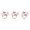 3Pcs 18K Rose Gold Elegant Open Ring With Crystal 3
