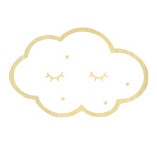Acrylic Wall Mirror Wooden Frame Hanging Mirror In The Shape Of Cloud