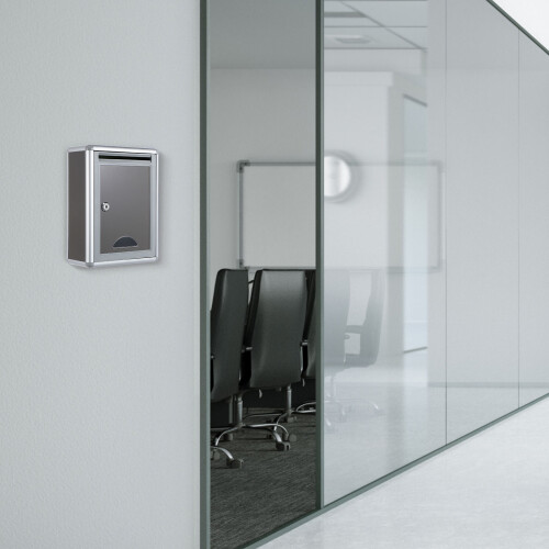 3Pcs Aluminium Alloy Small Mailbox with Lock Wall Mountable Grey 2