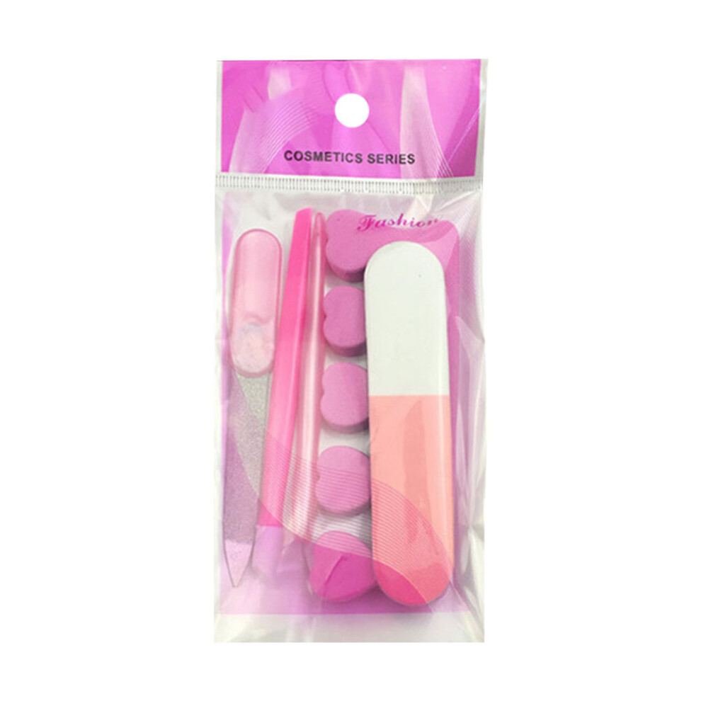 Artibetter 5Pcs Manicure Tool Set Rosy Nail Art Suit With Files And Buffers