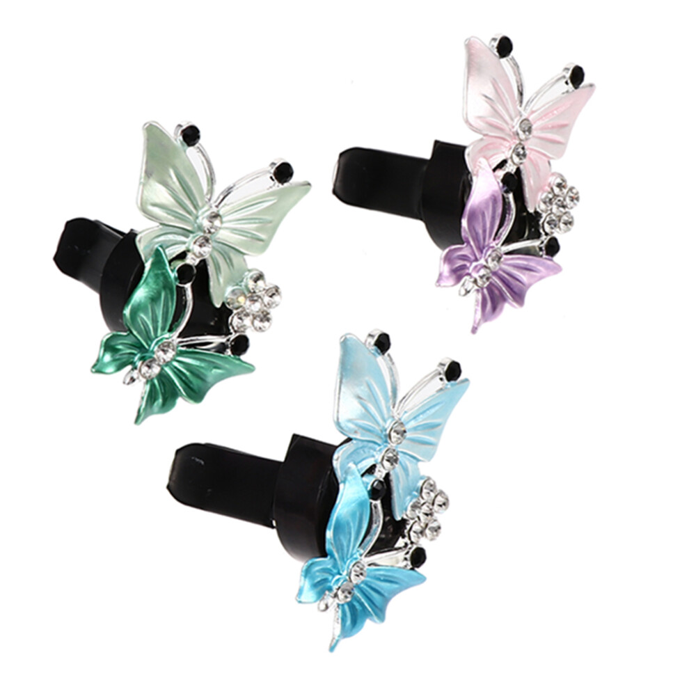 3Pcs Car Vent Air Freshener Clips Durable Zinc Alloy Butterfly Design 3292592190611