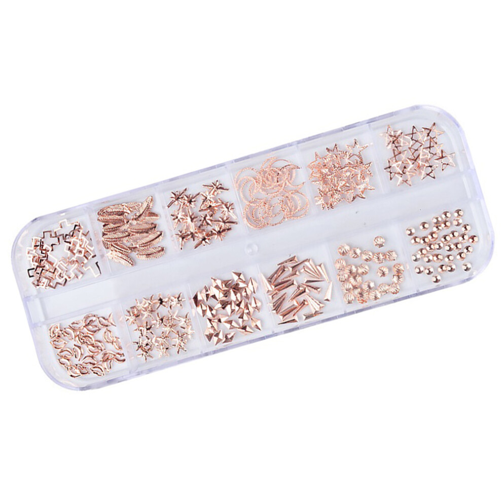 Aboofan Manicure Decoration Metal Nail Charms Assorted Color 1 Set
