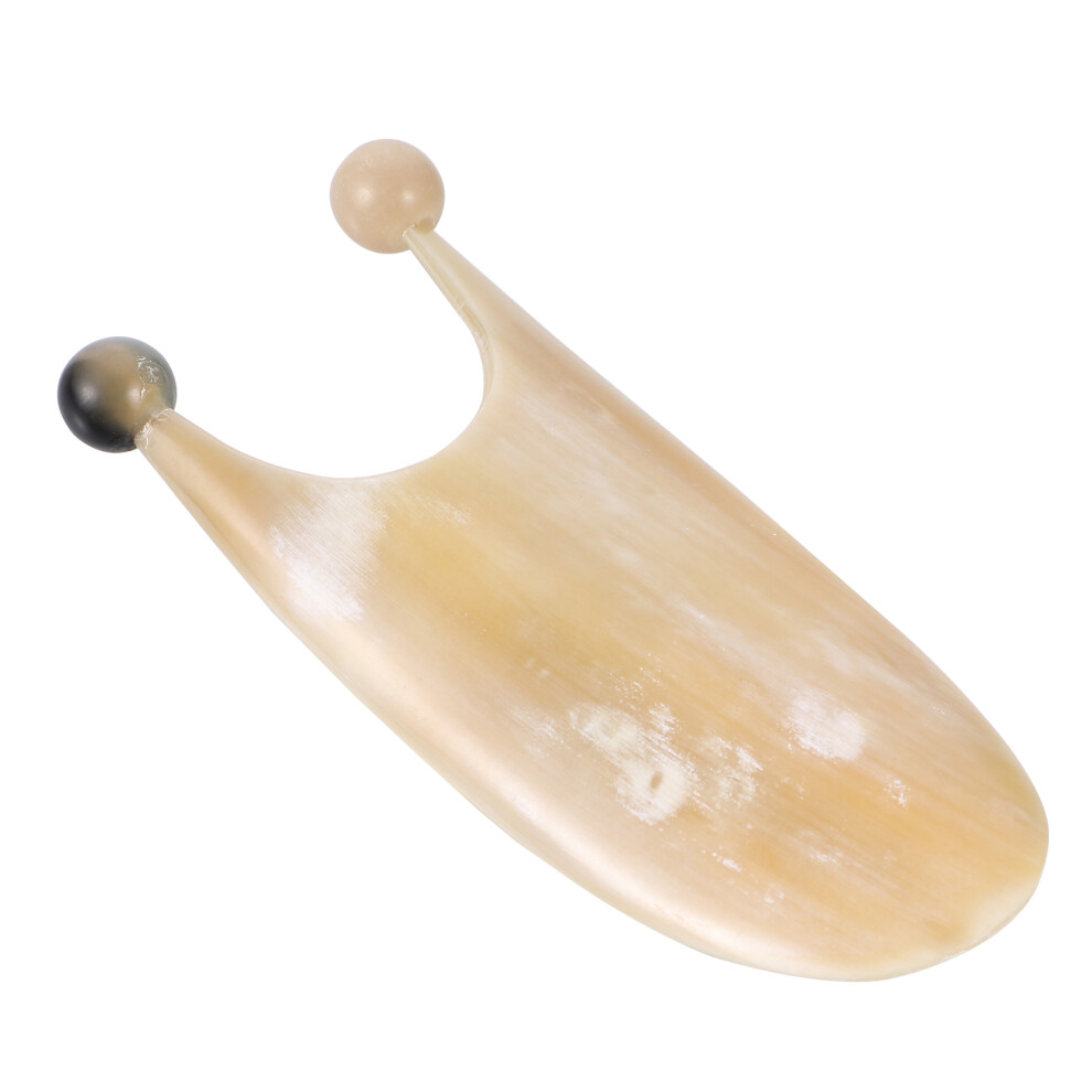 Aboofan 1Pc Safe Khaki Yak Horn Gua Sha Scraping Massage Tool For Relaxation