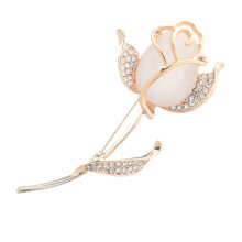 1Pc Golden Alloy Rose Brooch Elegant Breastpin for Clothes Bags Hats