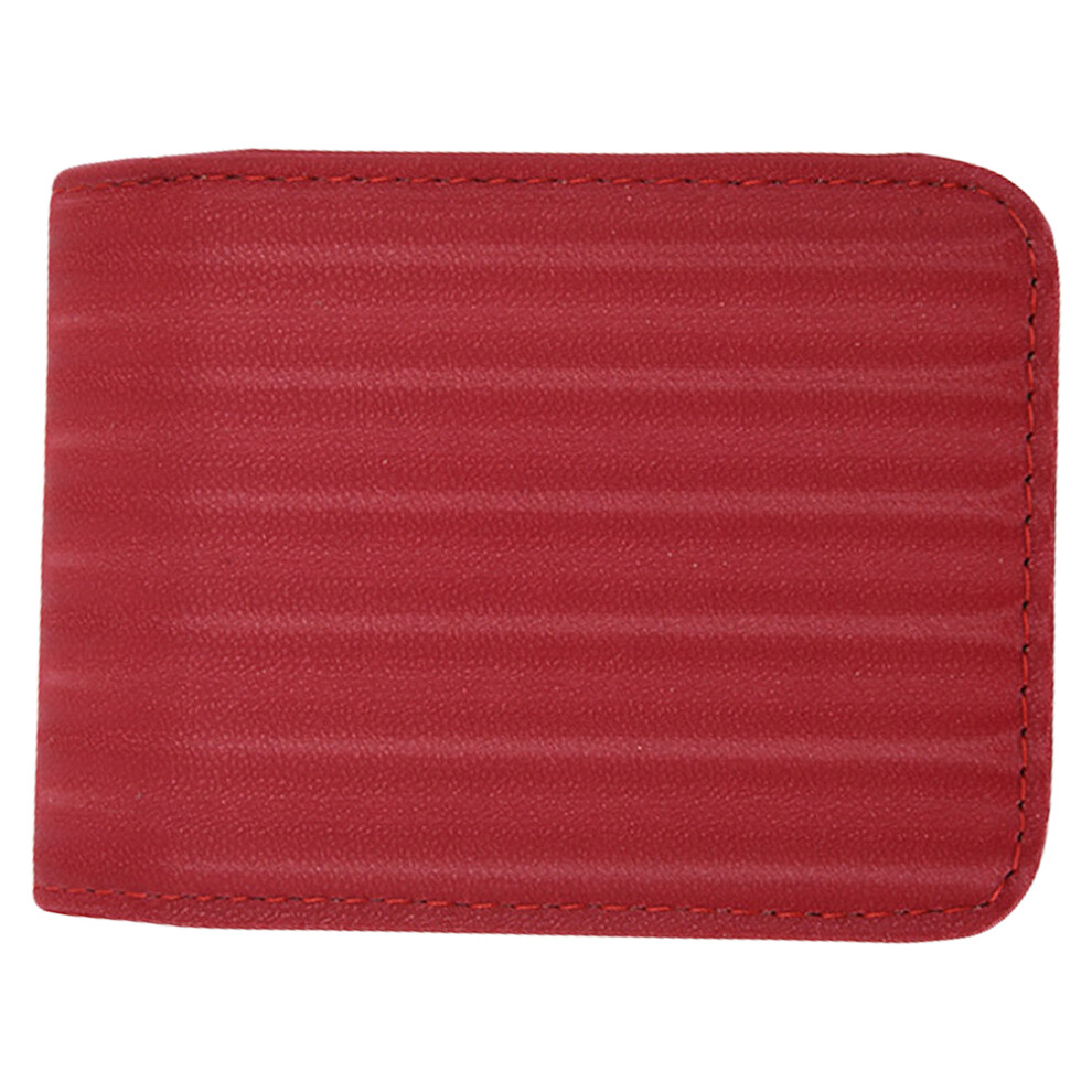 Villcase Red 1Pc Female Mini Lipstick Pouch Pu Mirror Portable Storage Bag