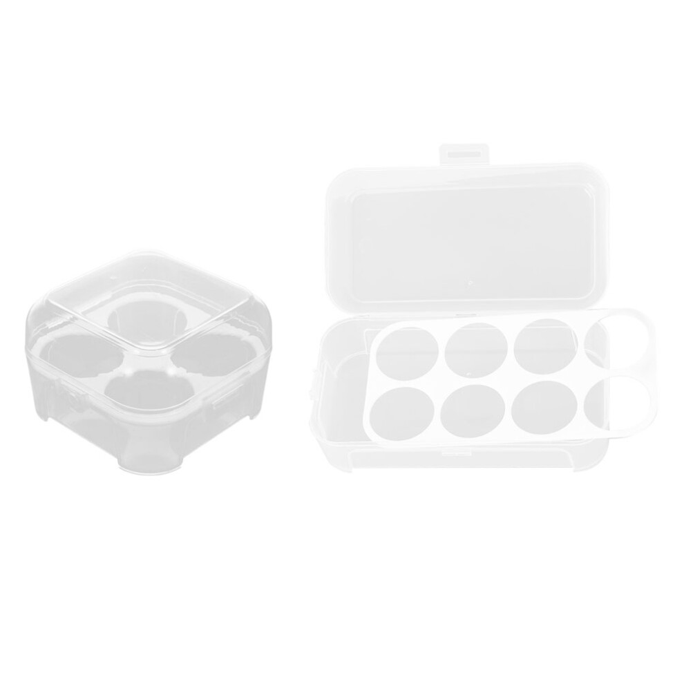 Villcase 2Pcs Transparent Plastic Makeup Sponge Storage Boxes Multi-Grid Design