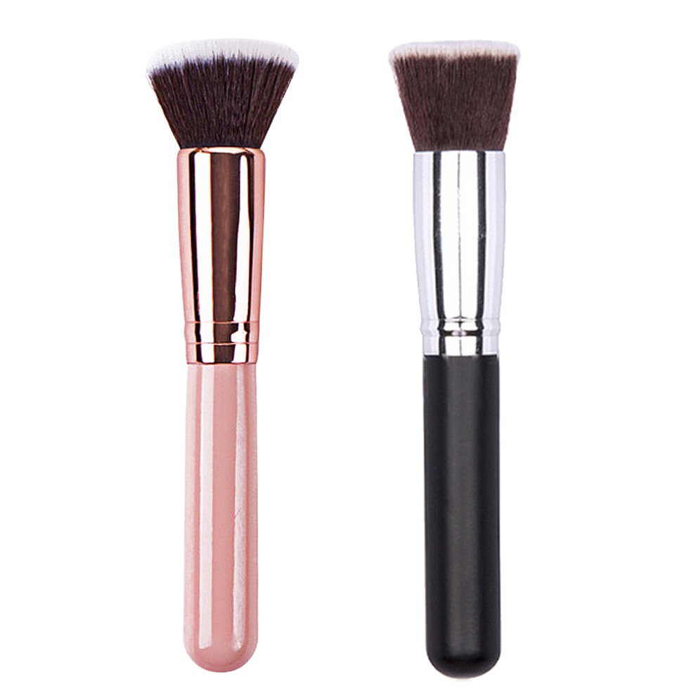 Ohphcall 2 Pcs Loose Powder Makeup Brushes Wooden Handle Cosmetic Brushes Set