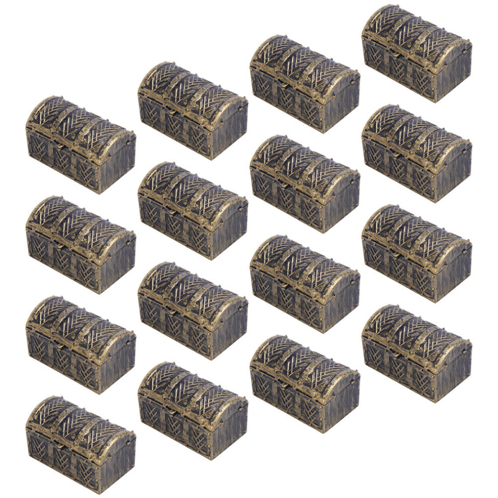 Ohphcall 32 Pcs Lids Pirate Treasure Chest Toy Box Desktop Child Black,Gold