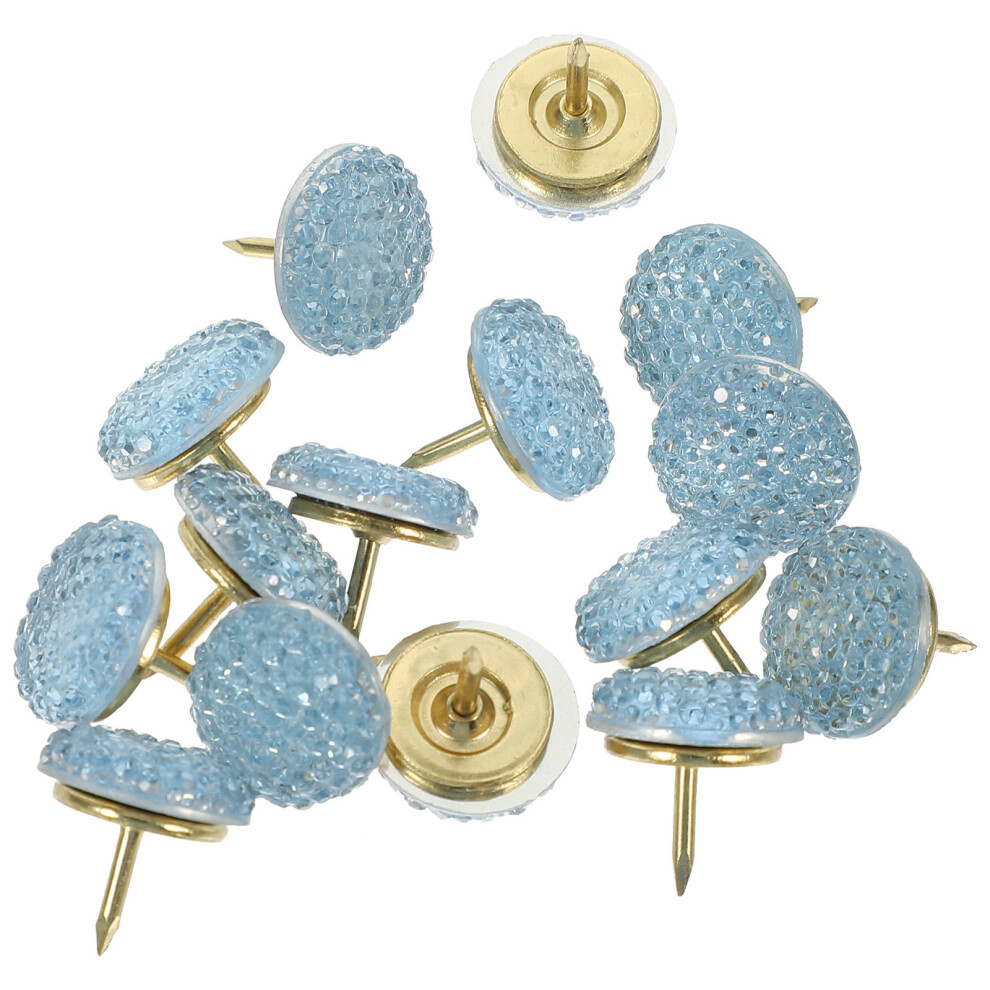 15Pcs Reusable Blue Compact Thumbtacks Resin Fixing Push Pin Set 3163620312018
