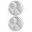 2Pcs White Sectioned Dining Plates Plastic Portion Control Tray 8