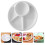 2Pcs White Sectioned Dining Plates Plastic Portion Control Tray 5