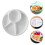 2Pcs White Sectioned Dining Plates Plastic Portion Control Tray 4