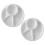 2Pcs White Sectioned Dining Plates Plastic Portion Control Tray 7