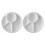 2Pcs White Sectioned Dining Plates Plastic Portion Control Tray 3