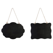 6Pièces Mini Tableau Noir Suspendu Double Face En Bois Pour