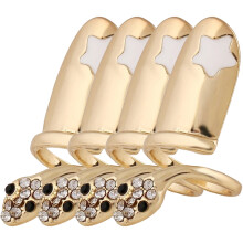 8Pcs Fashion Golden Fingernail Rings Durable Finger Jewelry for Women