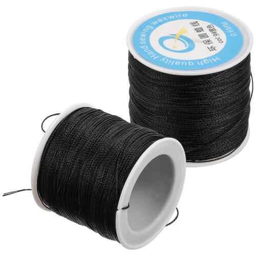 2Pcs Tough Black Waxed Thread for Leather Sewing and Repair Projects 2
