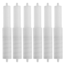 6Pcs White Plastic Spring-Loaded Toilet Paper Holder Rod for Home Use
