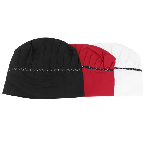 3Pcs Comfortable Cotton Chef Hat Classic Design for Restaurant Use 2