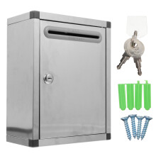 Outdoor Mailbox Metal Letter Box Silver 1pack