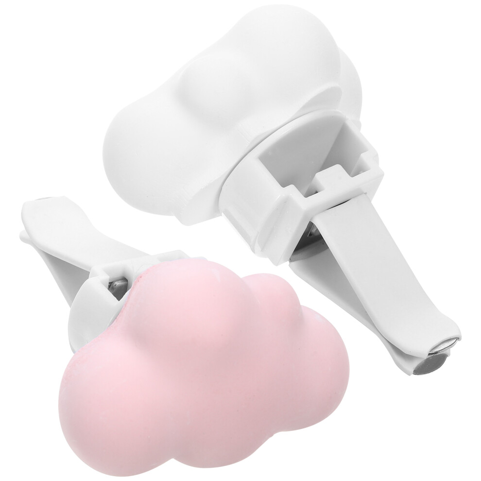 2Pcs Car Air Freshener Vent Clips Cute Cloud Design Assorted Colors 3062675878374