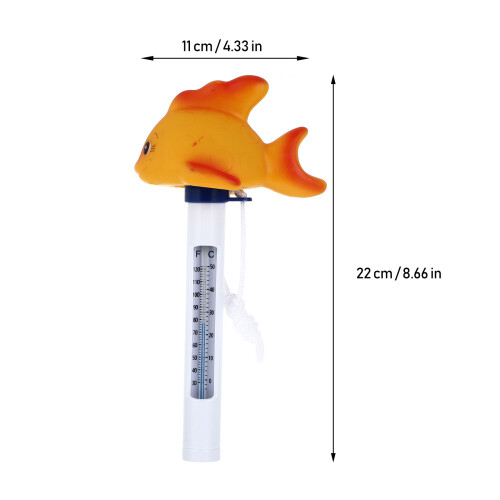 Goldfish Floating Pool Thermometer Plastic Cartoon Style Orange 1